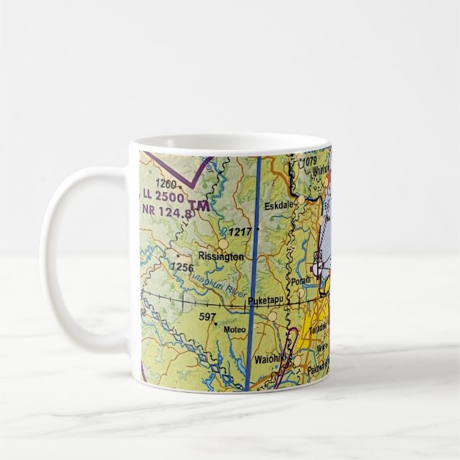 Napier Hawkes Bay Aviation VNC Chart Coffee Mug (Left)