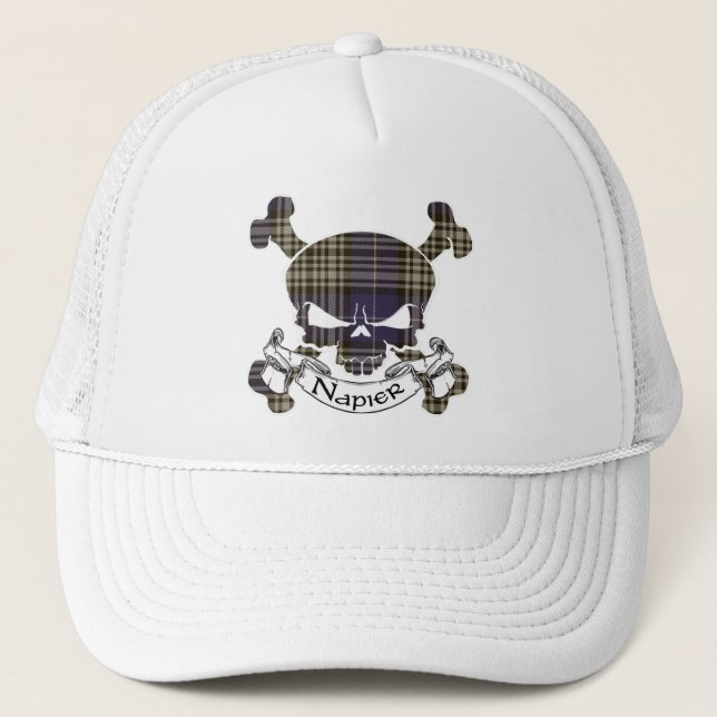 Napier Tartan Skull Trucker Hat (Front)