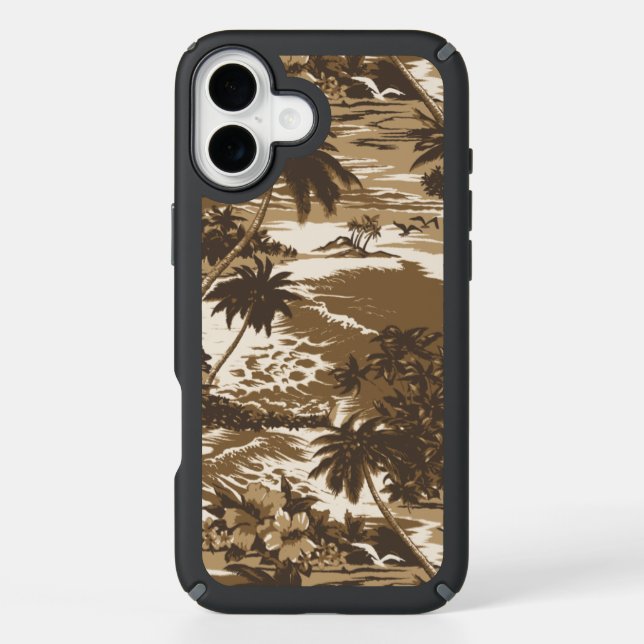 Napili Bay Hawaiian Island Scenic - Brown Speck iPhone Case (Front)