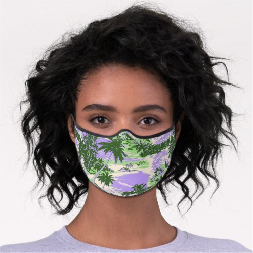 Napili Bay Hawaiian Island Scenic Lavender Premium Face Mask