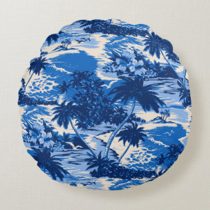 Napili Bay Hawaiian Island Scenic Round Pillow