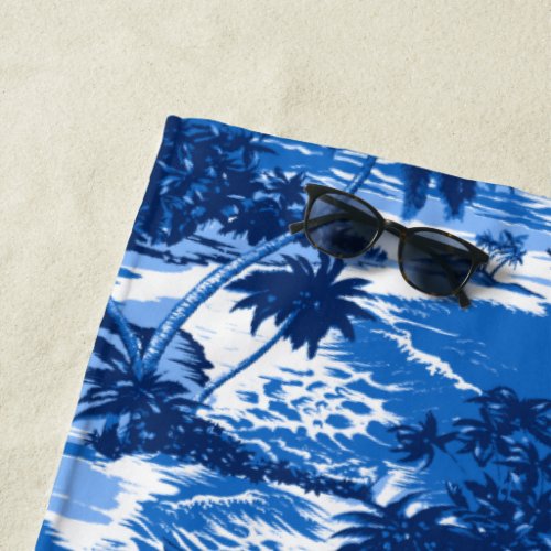 Napili Bay Hawaiian Island Scenic _ Royal Blue Beach Towel