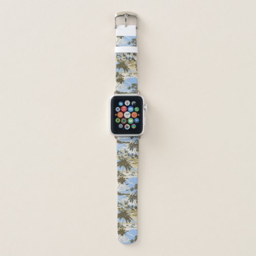 Napili Bay Hawaiian Island Scenic Sky Blue Apple Watch Band