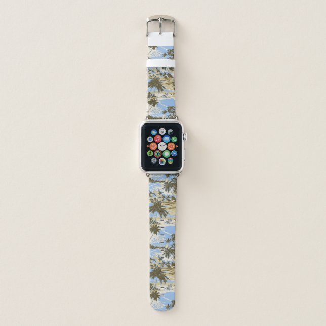 Napili Bay Hawaiian Island Scenic Sky Blue Apple Watch Band (Front)