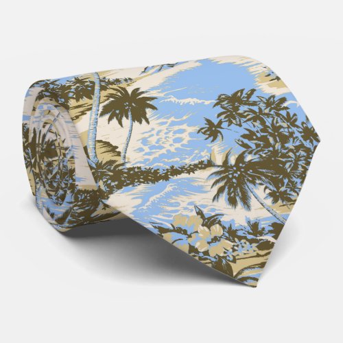 Napili Bay Tropical Hawaiian Two_sided Printed Tie