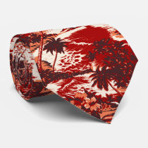 Napili Bay Tropical Hawaiian Two-sided Printed Tie