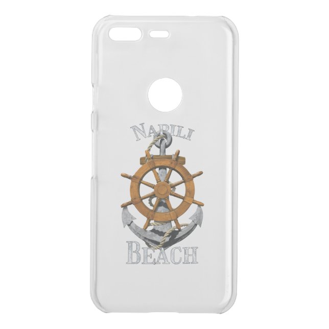 Napili Beach Hawaii Vacation Nautical Anchor Helm Uncommon Google Pixel Case (Back)