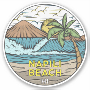 Napili Beach Hawaii Vintage Sticker
