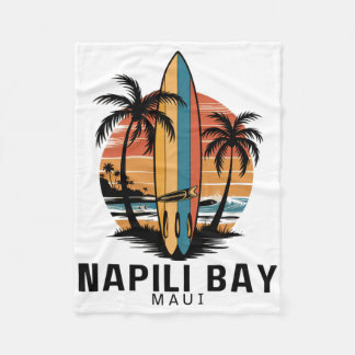 Napili Y Maui Surfing Surfer Fleece Blanket