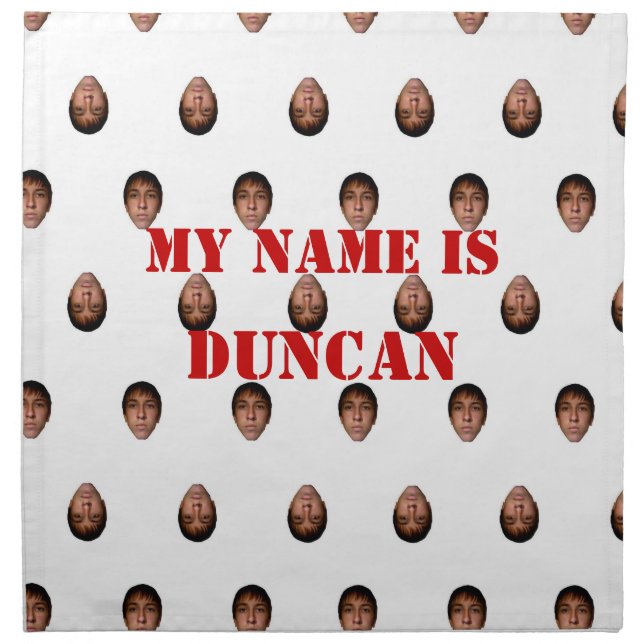 Napkin 2010 My name is Duncan (Front)