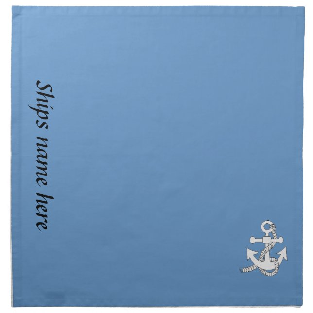 Napkin - Anchor and ship name (Front)
