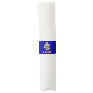 Napkin Band with flag of Kansas, USA