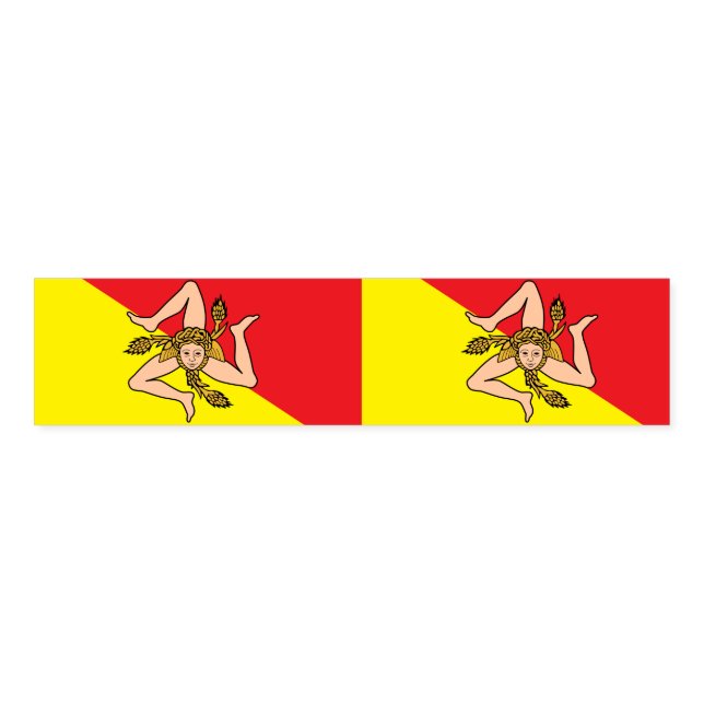 Napkin Band with flag of Sicily, Italy (Unfolded)