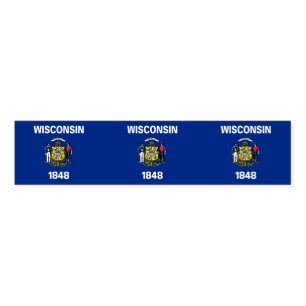 Napkin Band with flag of Wisconsin State, USA