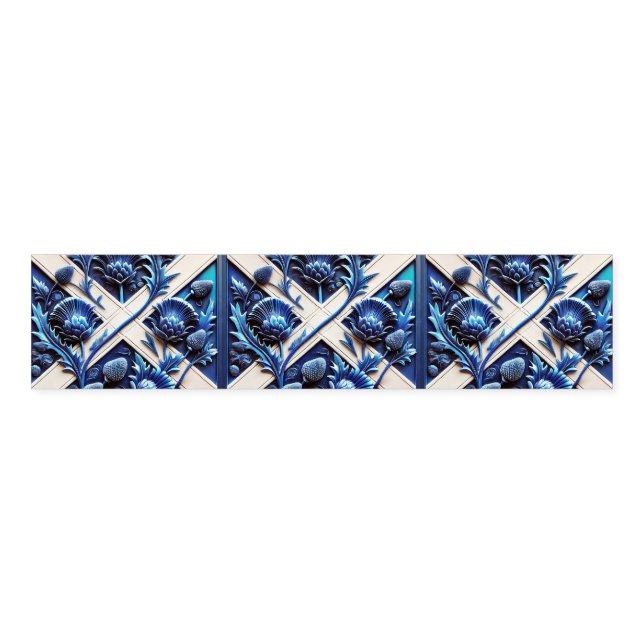 Napkin Band with Scottish Thistles Design (Unfolded)