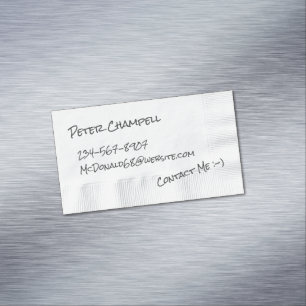 Napkin Calling Business Card Magnet