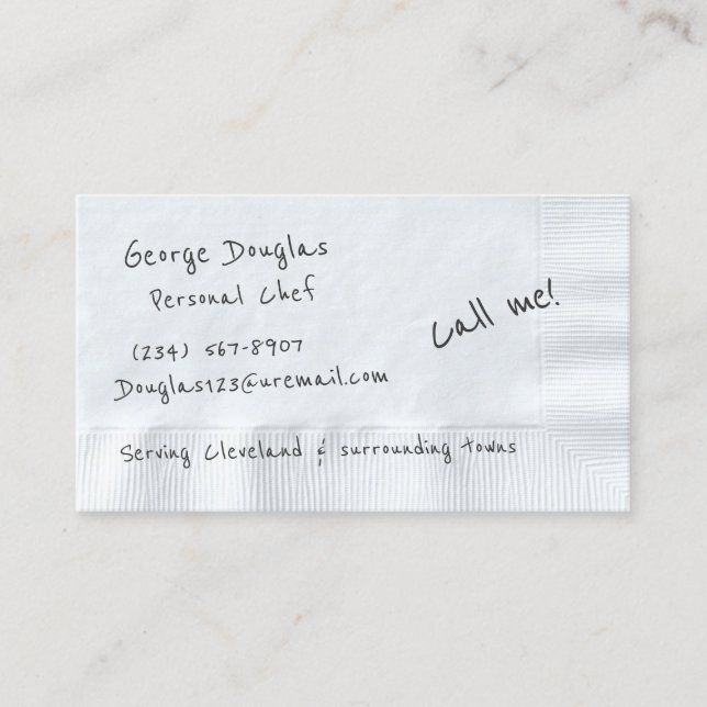 Napkin Calling Business Card Template (Front)