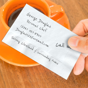 Napkin Calling Business Card Template