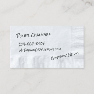 Napkin Calling Unique Business Card Template