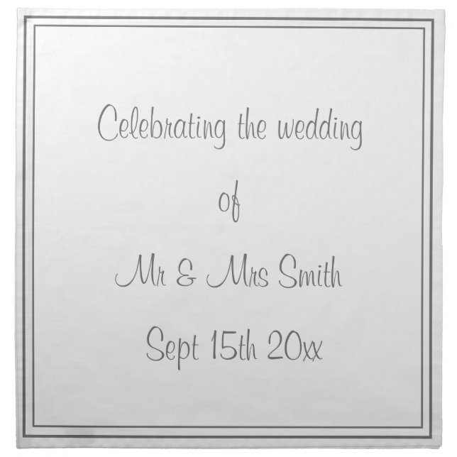 Napkin - Celebrating the wedding of...Design 2 (Front)