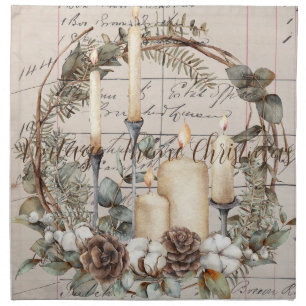 Napkin Cloth Set of 4 Vintage Theme Christmas