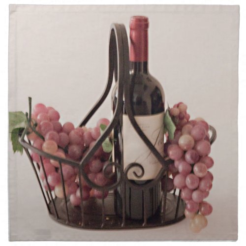 Napkin Cloth Wrought Iron Basket Wine  Grapes