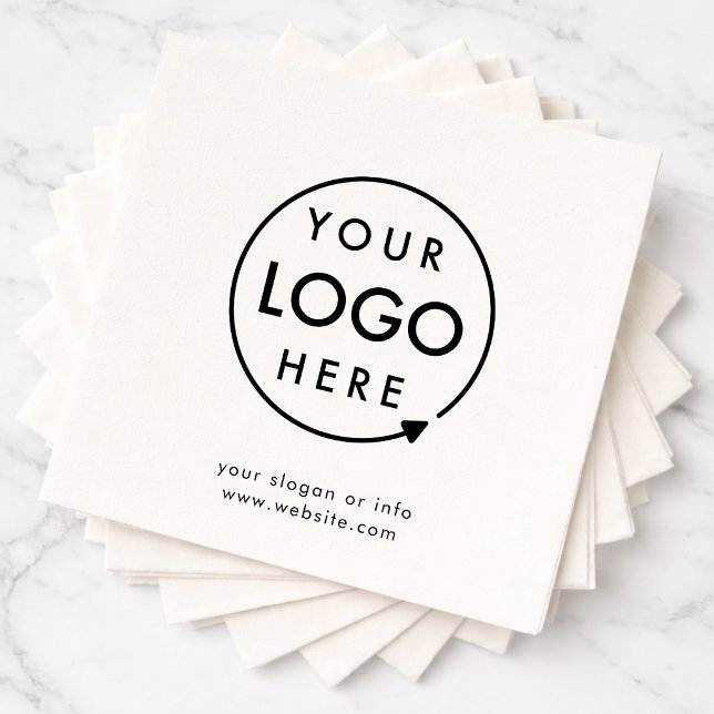 Napkin Custom Logo | Your Business Brand Napkins (Upload your logo to create modern business napkins for events, cafes, and branding)