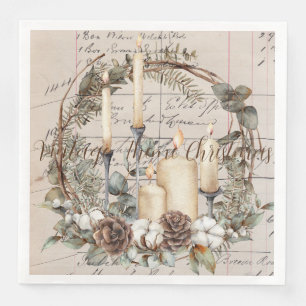 Napkin Dinner Set (50) Vintage Theme Christmas