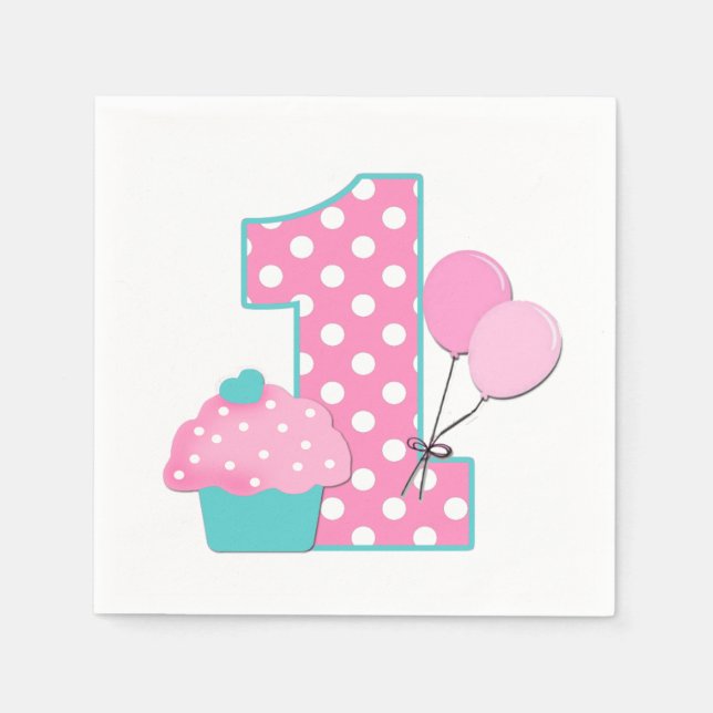 Napkin/First Birthday Paper Napkins (Front)