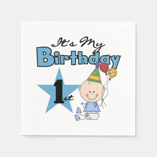 Napkin/First Birthday Paper Napkins (Front)