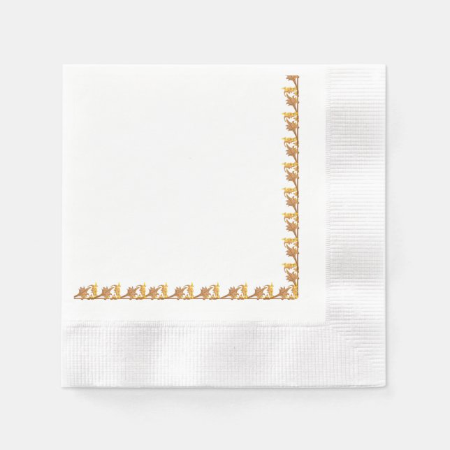 Napkin – Golden Angle Iron Leaves (Front)