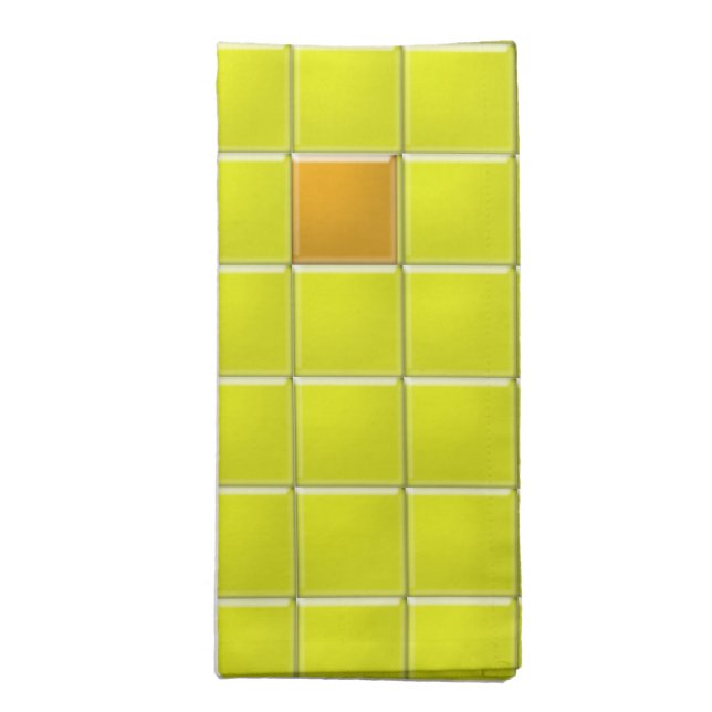Napkin - Mosaic Squares in Yellow (Folded)