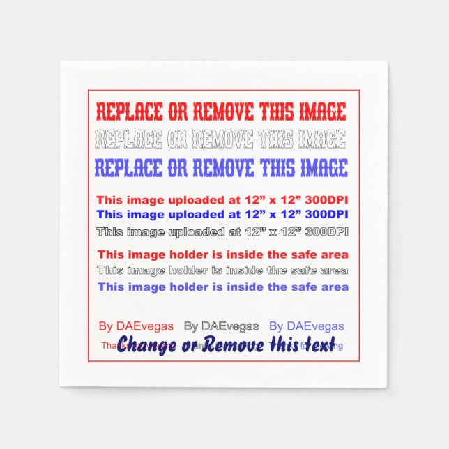 Napkin paper Dim: 4 ¾” l x 4 ¾” w (folded), 3 ply. (Front)