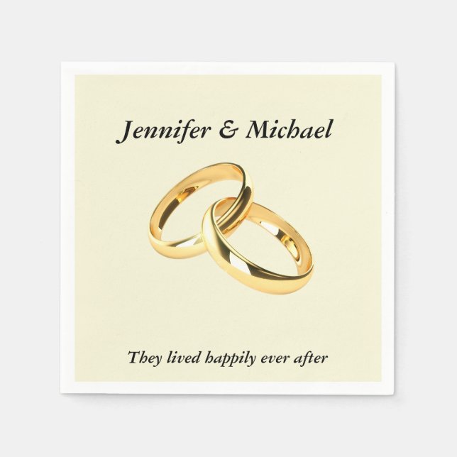 Napkin Wedding Reception Rings Personalize (Front)