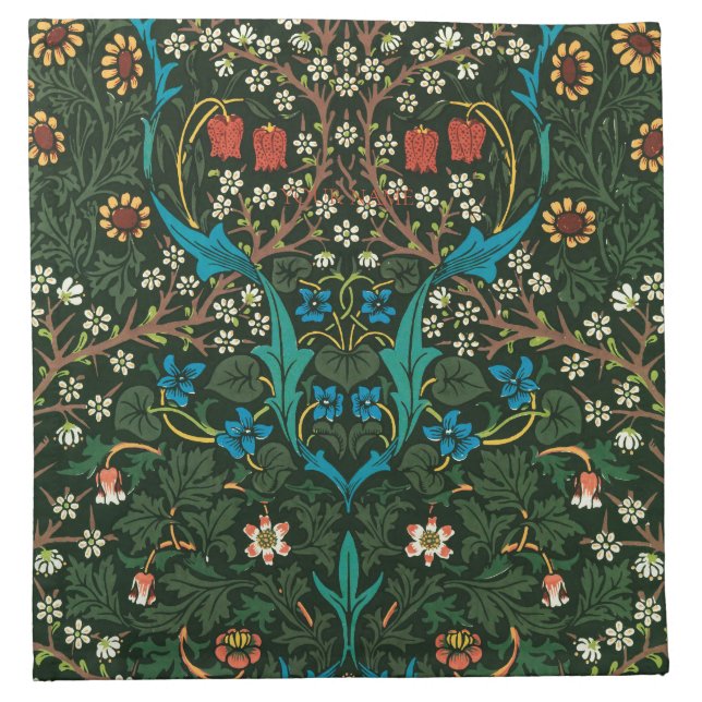 NAPKIN WITH WILLIAM MORRIS "TULIPS" DESIGN (Front)