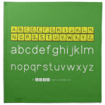 ABCDEFGHIJKLM
 NOPQSTUVWXYZ
 abcdefghijklm
 nopqrstuvwxyz  Napkins