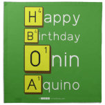 Happy
 Birthday
 Onin
 Aquino  Napkins