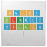 Happy
 birthday
 Willow
   Napkins