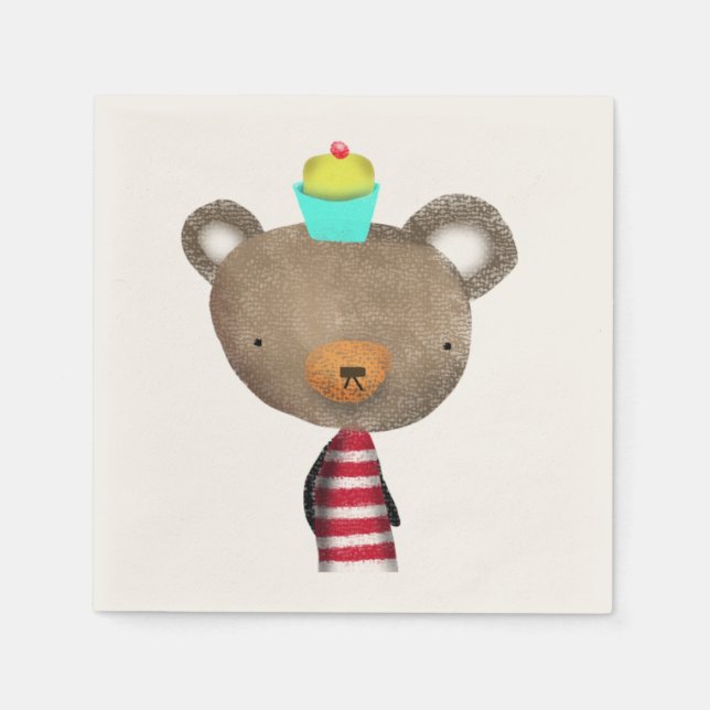 Napkins Bear and cupcake (Front)