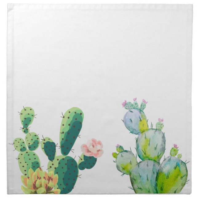 Napkins Bohemian Cactus Succulents Dessert Cacti (Front)
