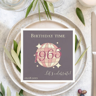Napkins born in 1965 60th birthday table decor