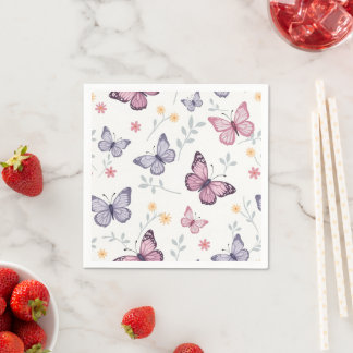 Napkins (butterfly pattern featuring butterflies)