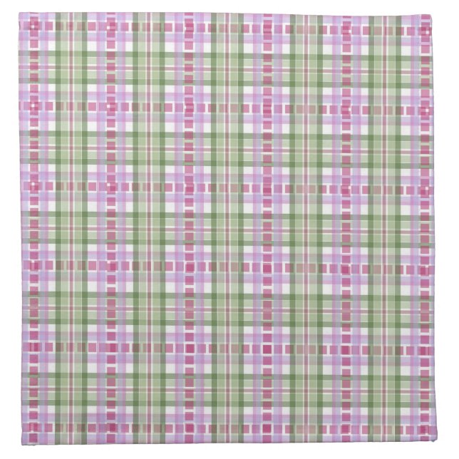 Napkins - Cloth - Candy-Striped Plaid (Front)