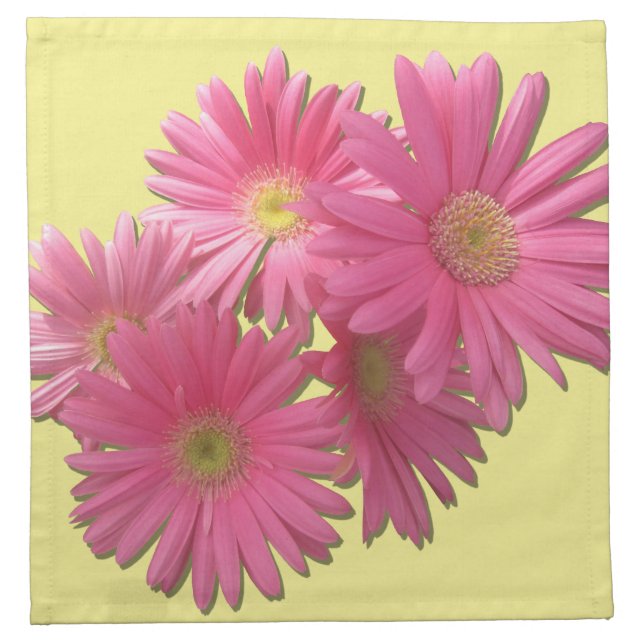Napkins - Cloth - Dark Pink Gerbera Daisies (Front)