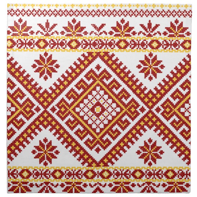 Napkins Cotton Ukrainian Embroidery Print (Front)