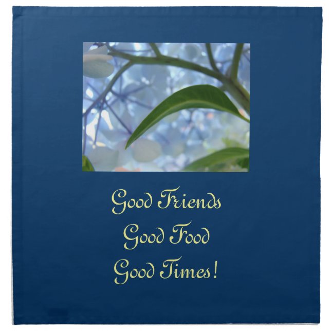 Napkins Good Friends Good Food Good Times Blue (Front)