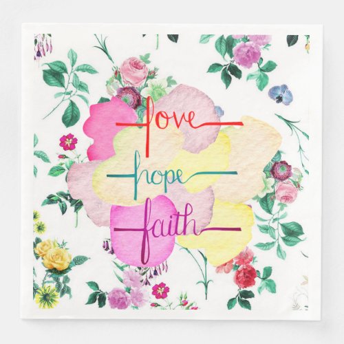 Napkins Love Hope Faith