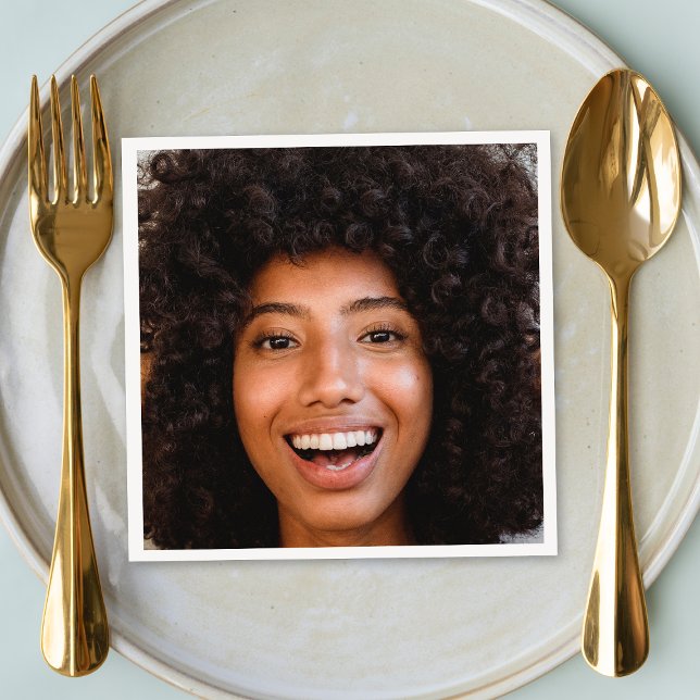 Napkins Photo Upload | Funny Selfie Party Napkins (Upload your selfie and turn party tables into a fun personalized talking point)