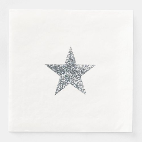 Napkins _ Silver Glitter Star