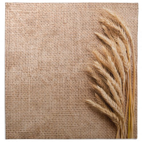 Napkins Wheat on Burlap Sack Country Rustic Farm F